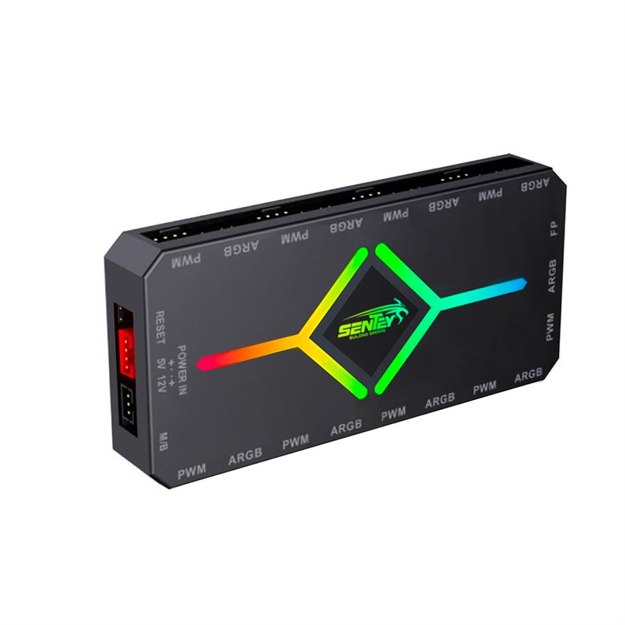 Controladora Hub Sentey led 9 Puertos Fan Argb+pwm