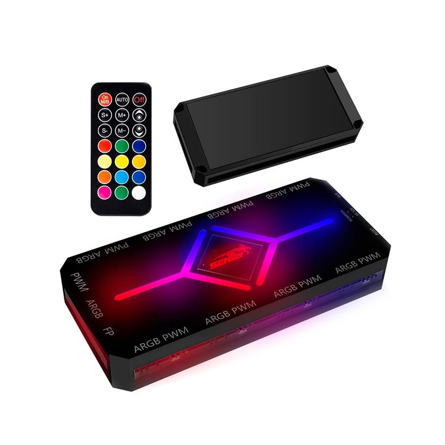 Controladora Hub Sentey led 9 Puertos Fan Argb+pwm