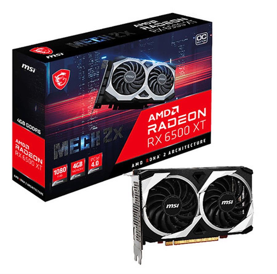 Placa de Video MSI RX 6500 XT Mech 2X 4G OC - Outlet