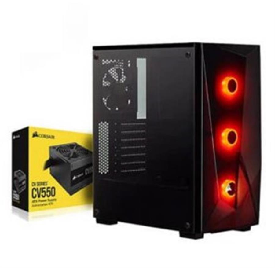 Gabinete C/Fuente Corsair Spec Delta Rgb + Fuente CV550 80+ Bronce