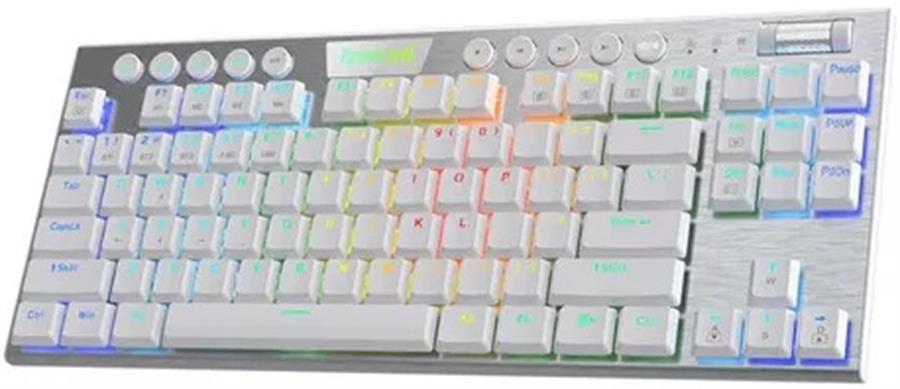 Teclado Redragon Horus K621W TKL RGB White Wireless Switch Red
