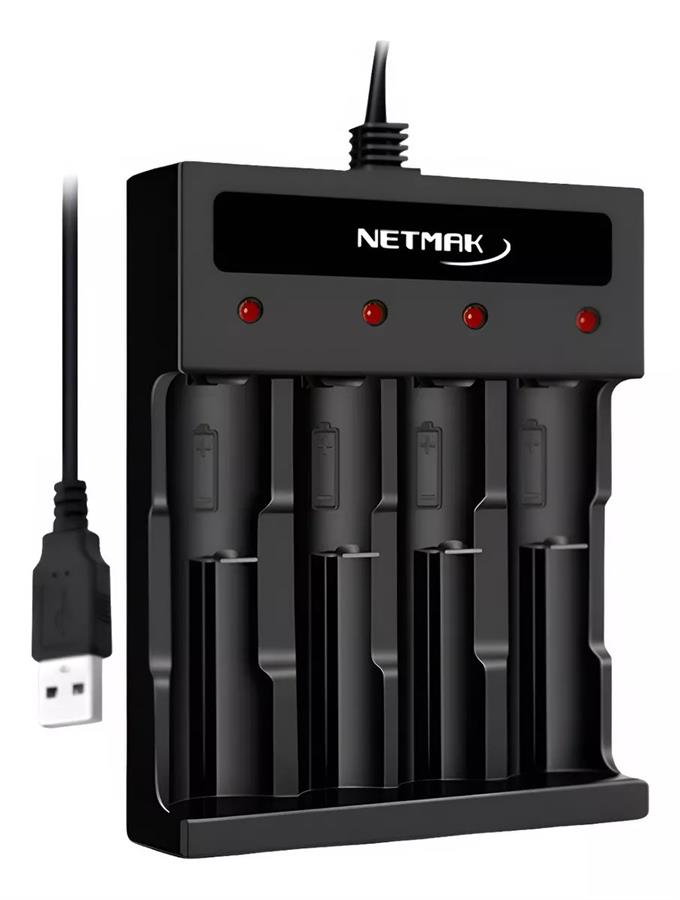Netmak Cargador usb P/4 PILAS AA/AAA NM-CH5