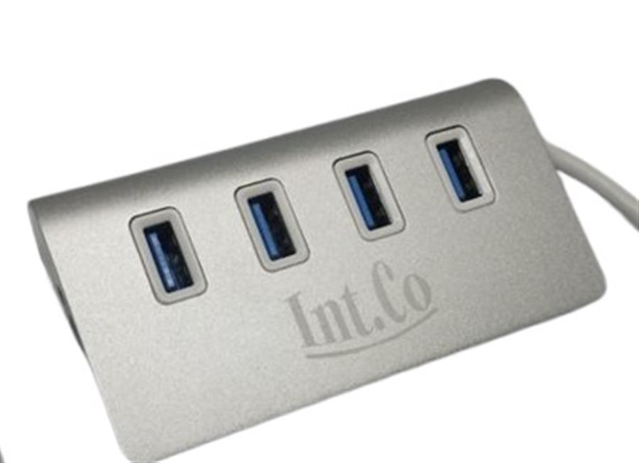 Hub Adaptador Usb 3.0 IntCo 4 puertos en aluminio KQ 009H
