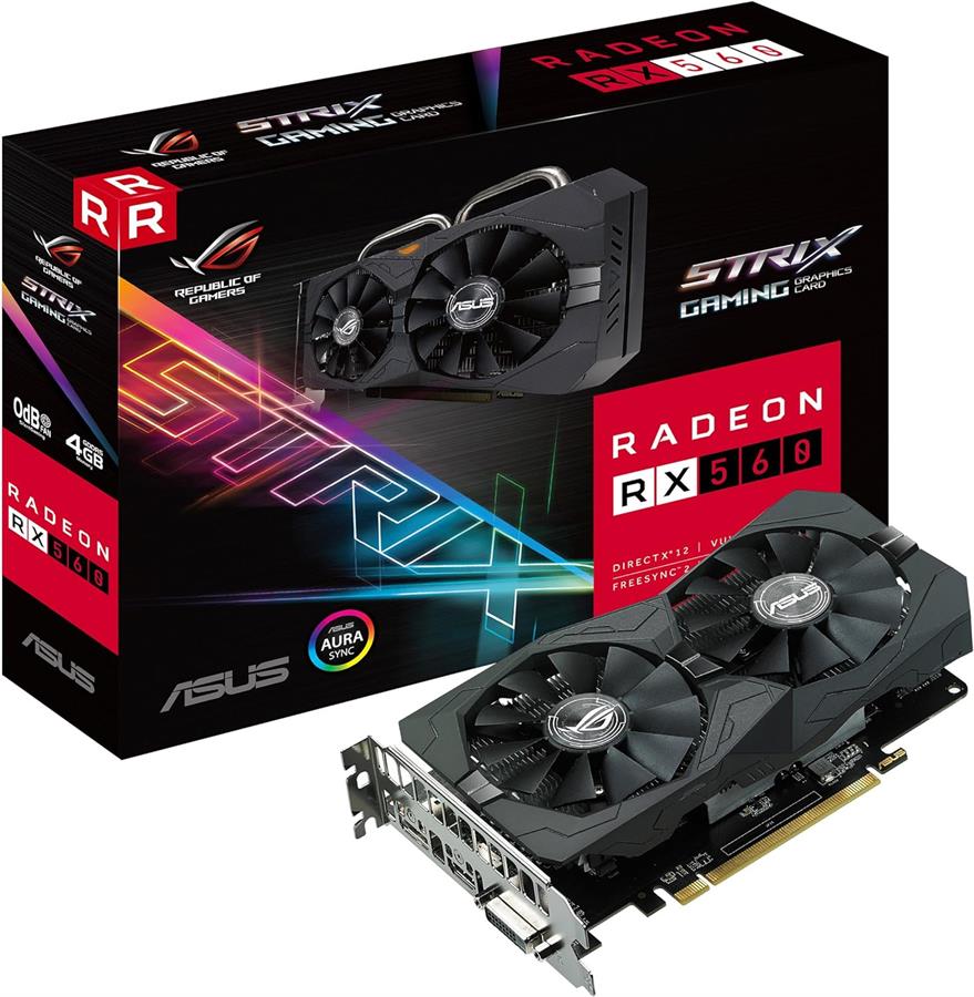 Placa de video RX 560 Asus Rog Strix 4GB V2