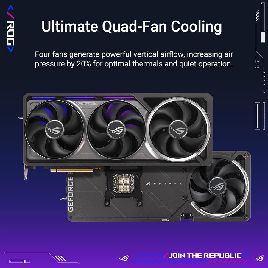 Placa de Video Asus Rog Astral RTX 5090 OC 32G GDDR7 x4 fan
