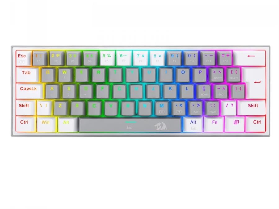 Teclado Redragon Fizz Grey/White k617-Rgb Cableado