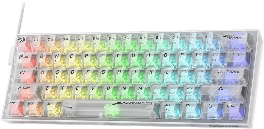Teclado Redragon Fizz Trasparente 60 RGB k617ct-rgb