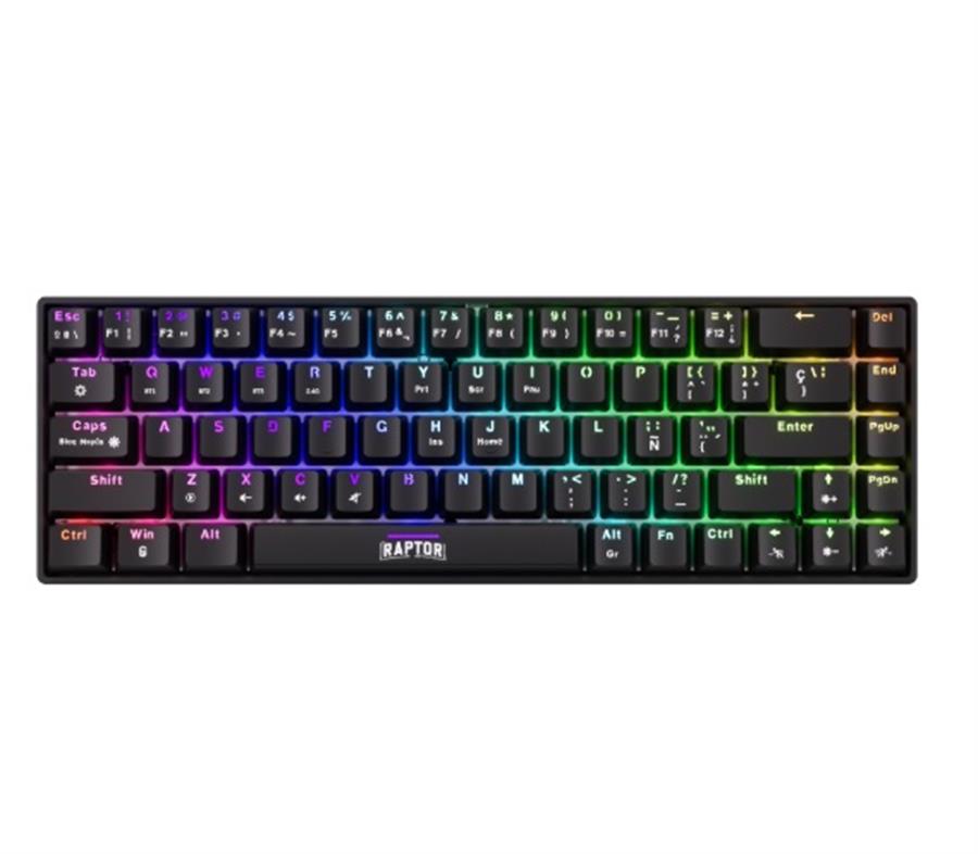 Teclado Raptor Fireclaw M68 60 Wireless Switch Red
