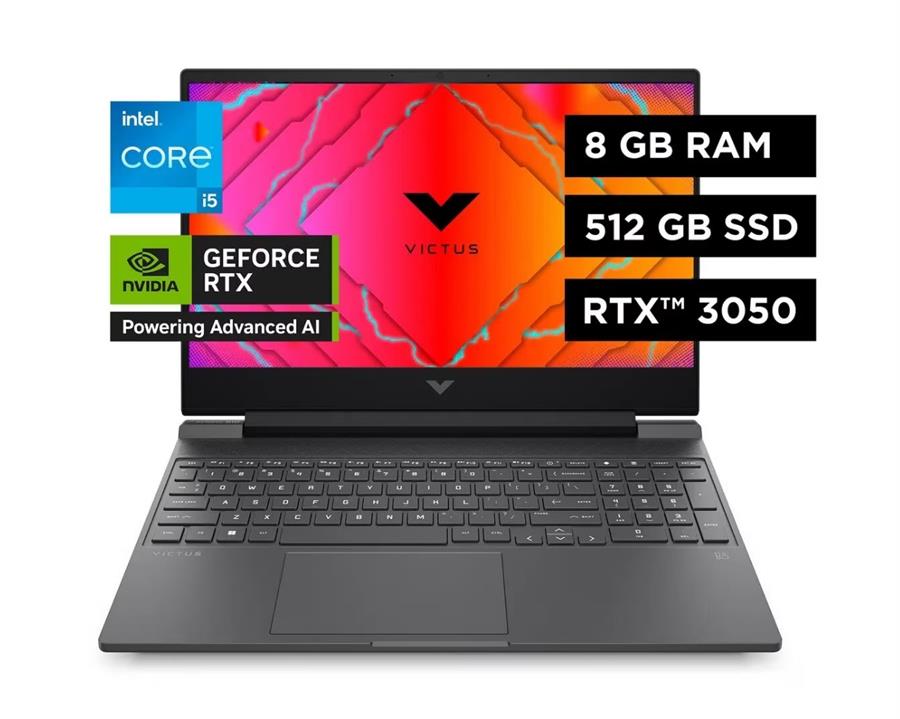 Notebook HP VICTUS 15.6" i5-12450H | 8GB | 512GB | RTX 3050 | 144Hz | W11 15-FA0027LA