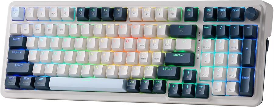 Teclado Redragon Eisa K686 PRO Wireless Blanco y azul k686wb-rgb-pro SP